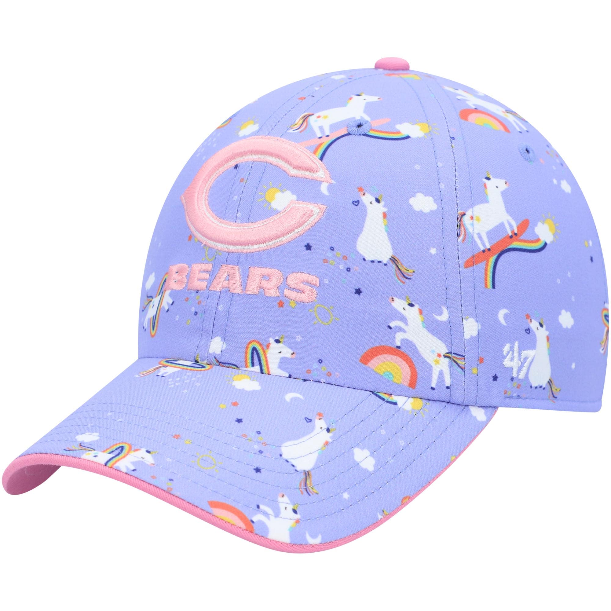 girls preschool 47 purple chicago bears unicorn clean up adjustable hat Collection | Bears Jerseys NFL Fan Gear
