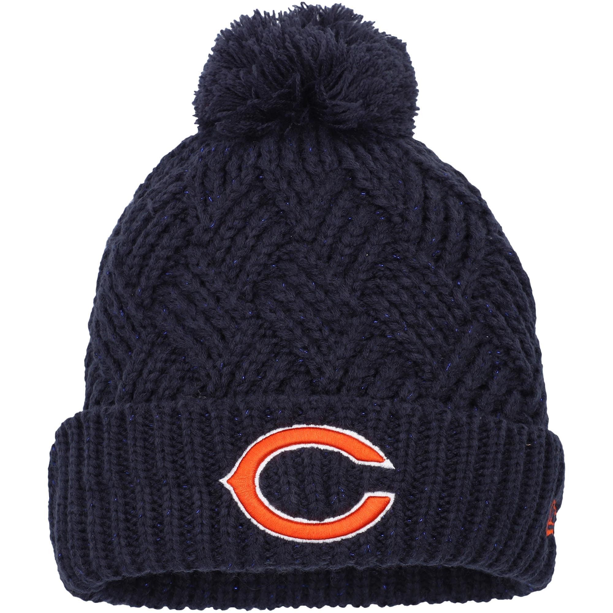 girls youth new era navy chicago bears brisk cuffed knit hat with pom Collection | Bears Jerseys NFL Fan Gear