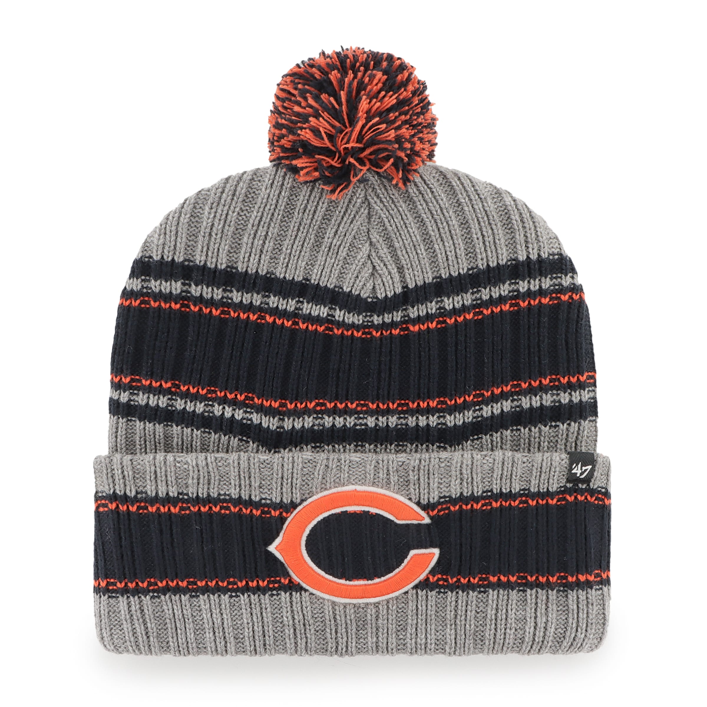 mens 47 graphite chicago bears rexford cuffed knit hat with pom Collection | Bears Jerseys NFL Fan Gear