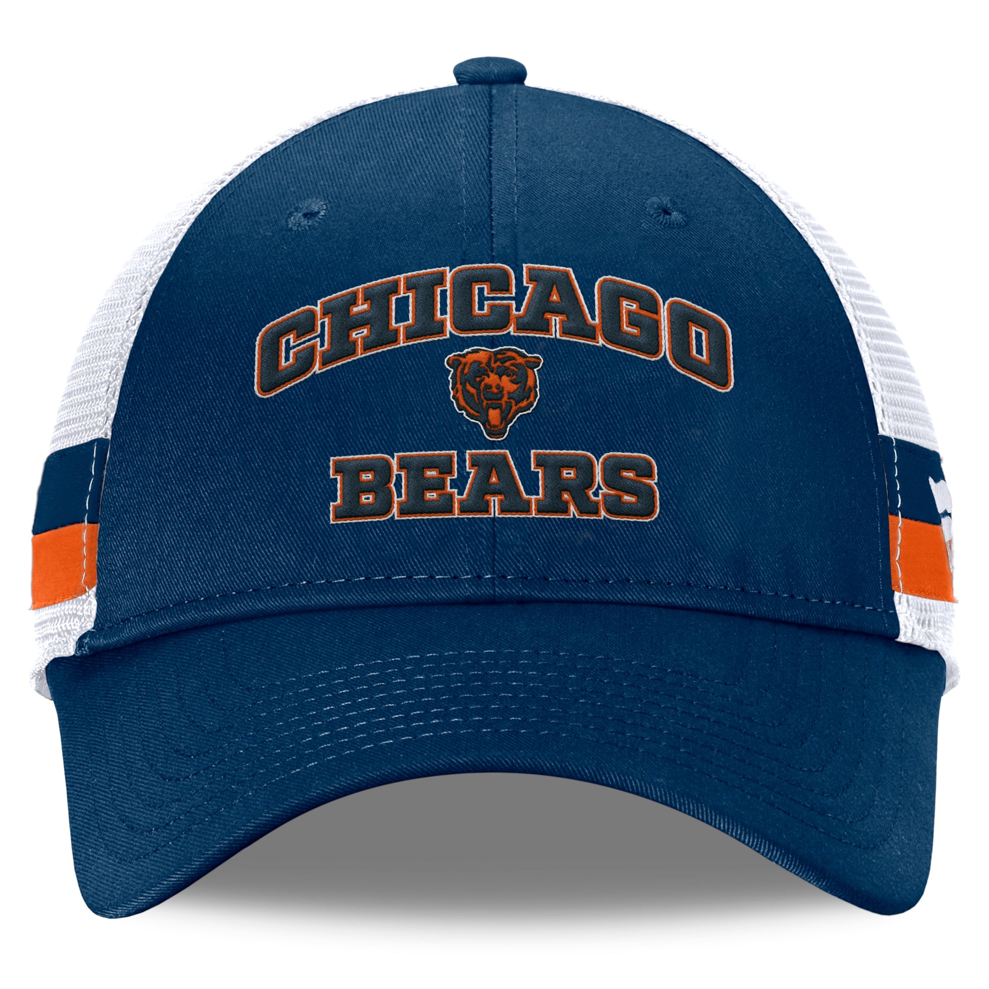 mens fanatics navywhite chicago bears fundamentals side stripe trucker adjustable hat Collection | Bears Jerseys NFL Fan Gear