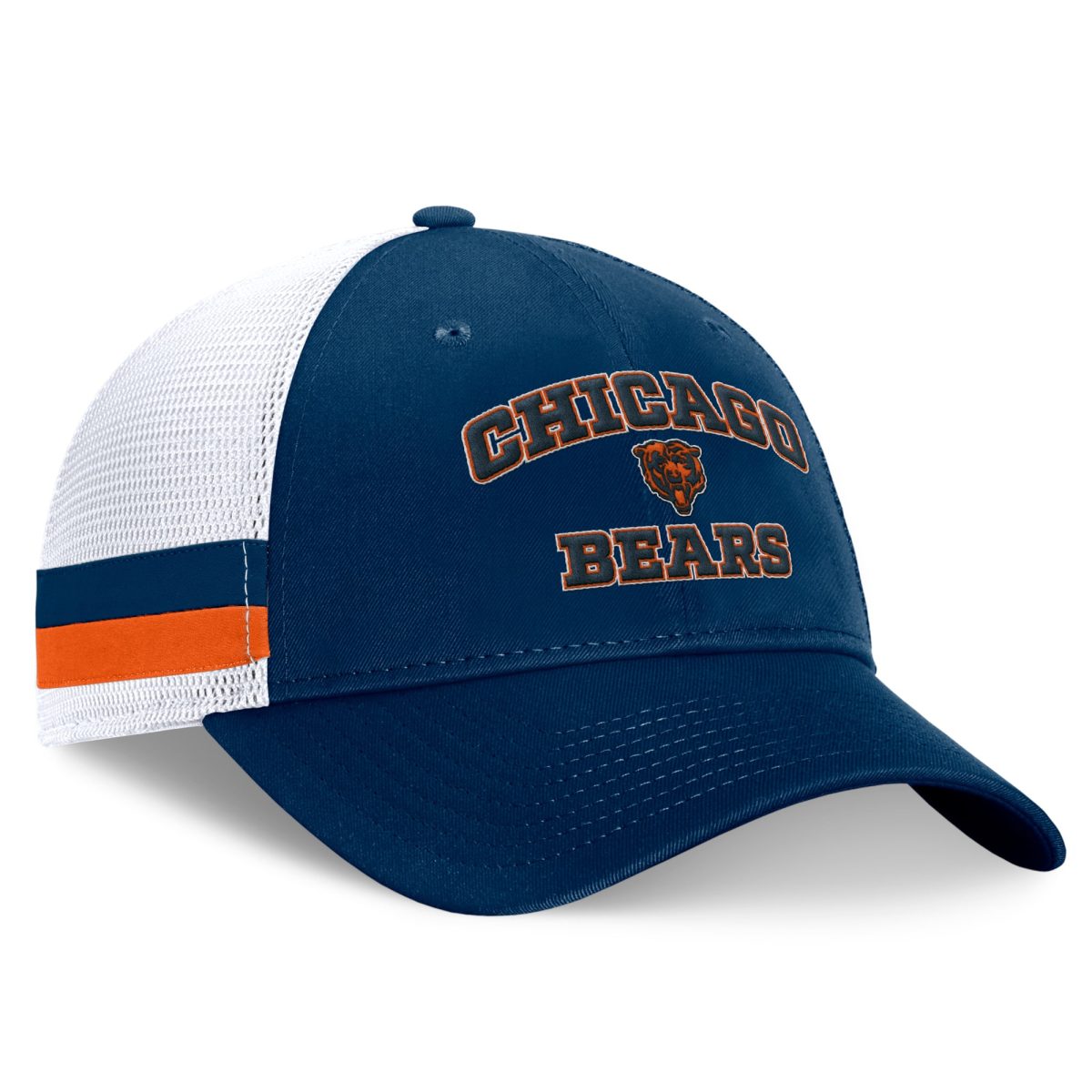 mens fanatics navywhite chicago bears fundamentals side stripe trucker adjustable hat Collection | Bears Jerseys NFL Fan Gear