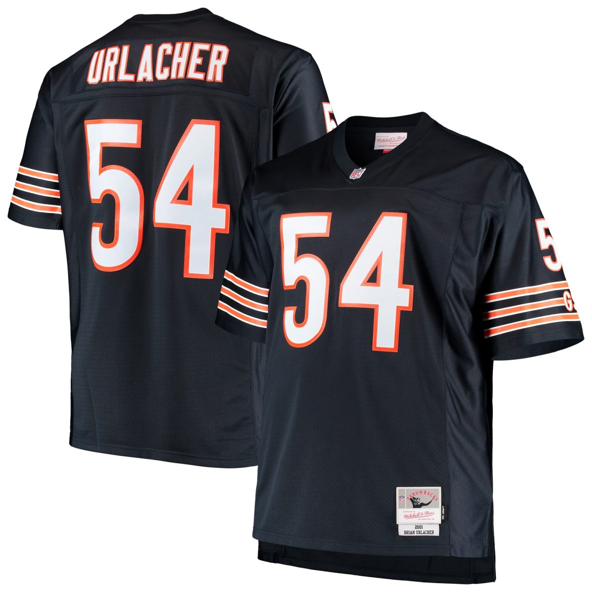 mens mitchell amp ness brian urlacher navy chicago bears big amp tall 2001 retired player replica jersey Collection | Bears Jerseys NFL Fan Gear