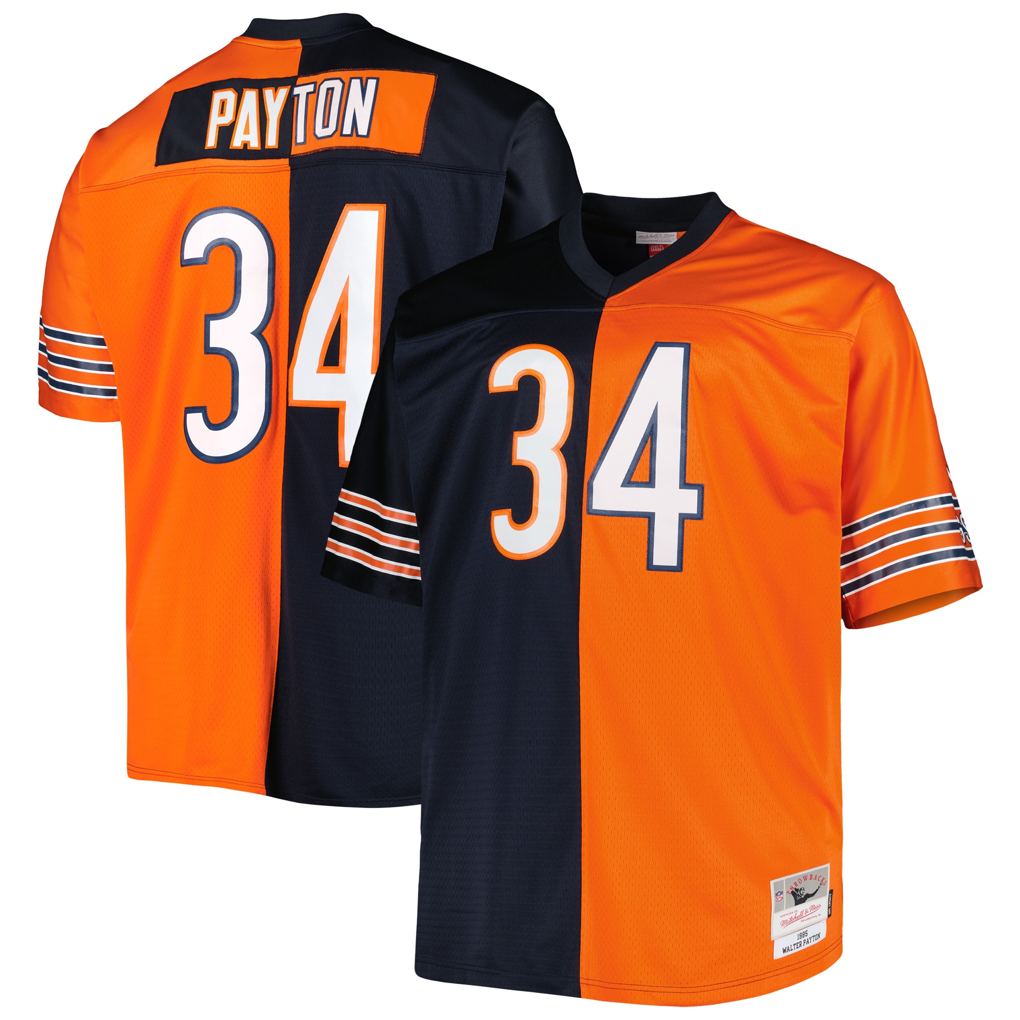 mens mitchell amp ness walter payton navyorange chicago bears big amp tall split legacy retired player replica jersey Collection | Bears Jerseys NFL Fan Gear