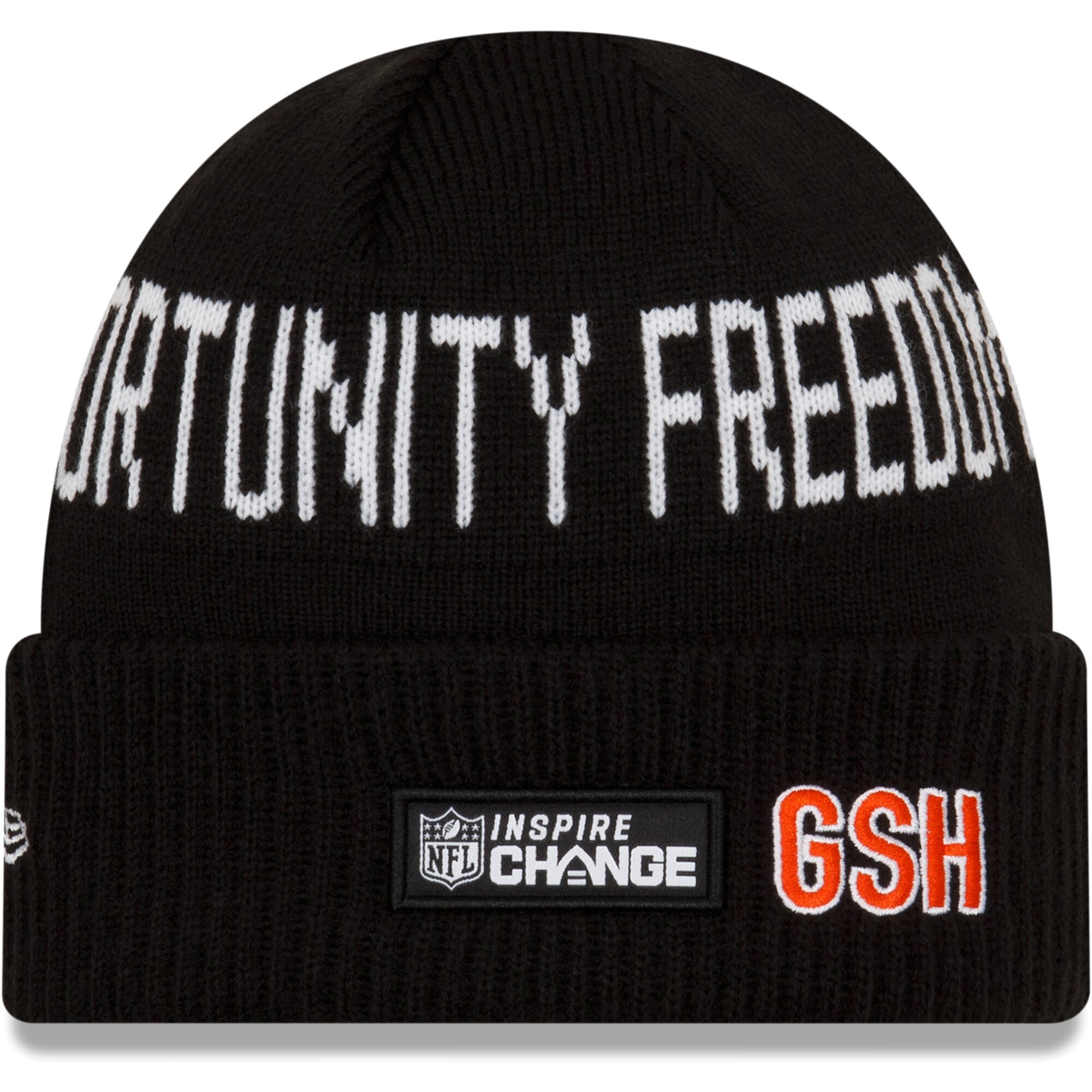 mens new era black chicago bears logo social justice cuffed knit hat Collection | Bears Jerseys NFL Fan Gear