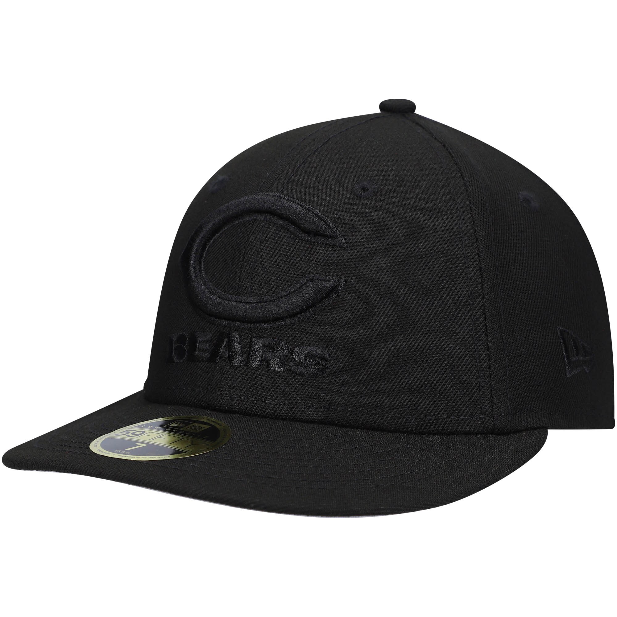 mens new era black chicago bears wordmark black on black low profile 59fifty ii fitted hat Collection | Bears Jerseys NFL Fan Gear