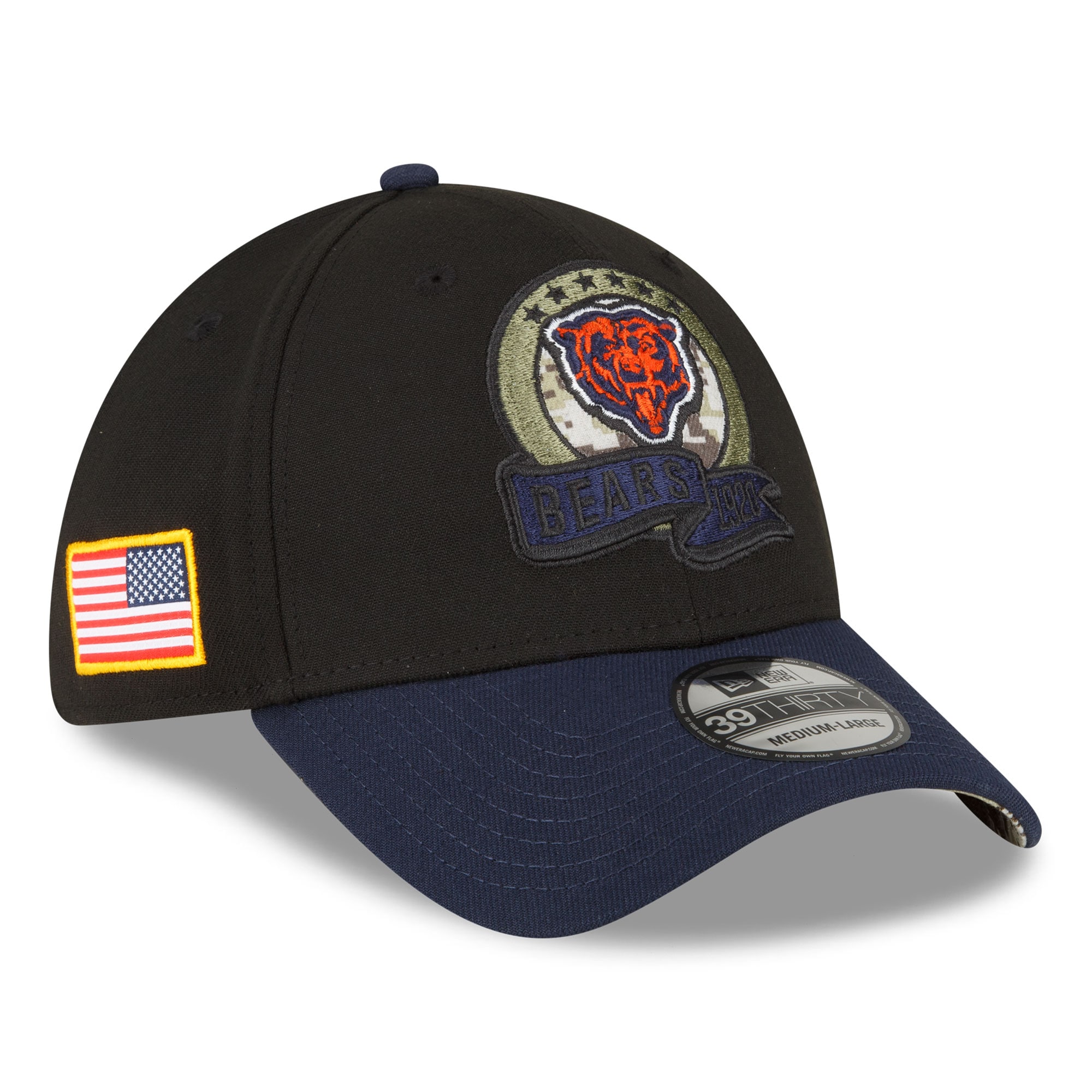 mens new era blacknavy chicago bears 2022 salute to service 39thirty flex hat Collection | Bears Jerseys NFL Fan Gear