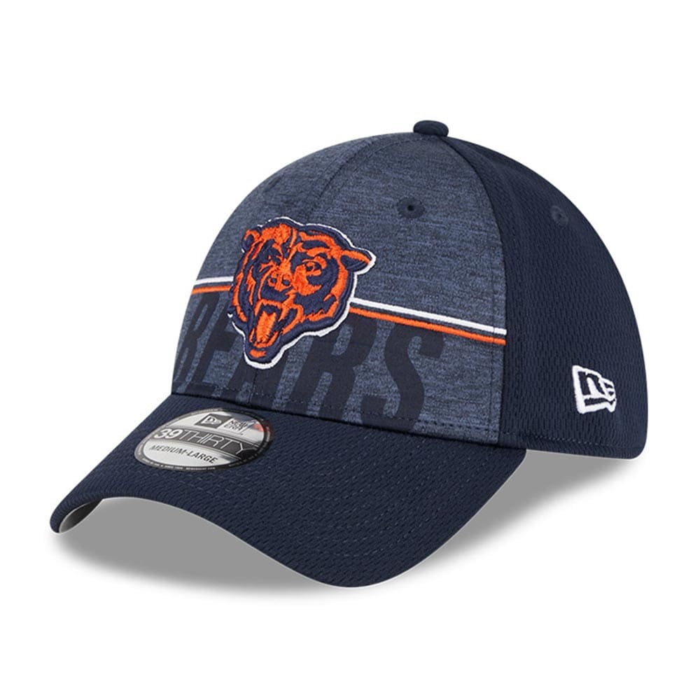mens new era navy chicago bears 2023 nfl training camp alternate logo 39thirty flex fit hat Collection | Bears Jerseys NFL Fan Gear