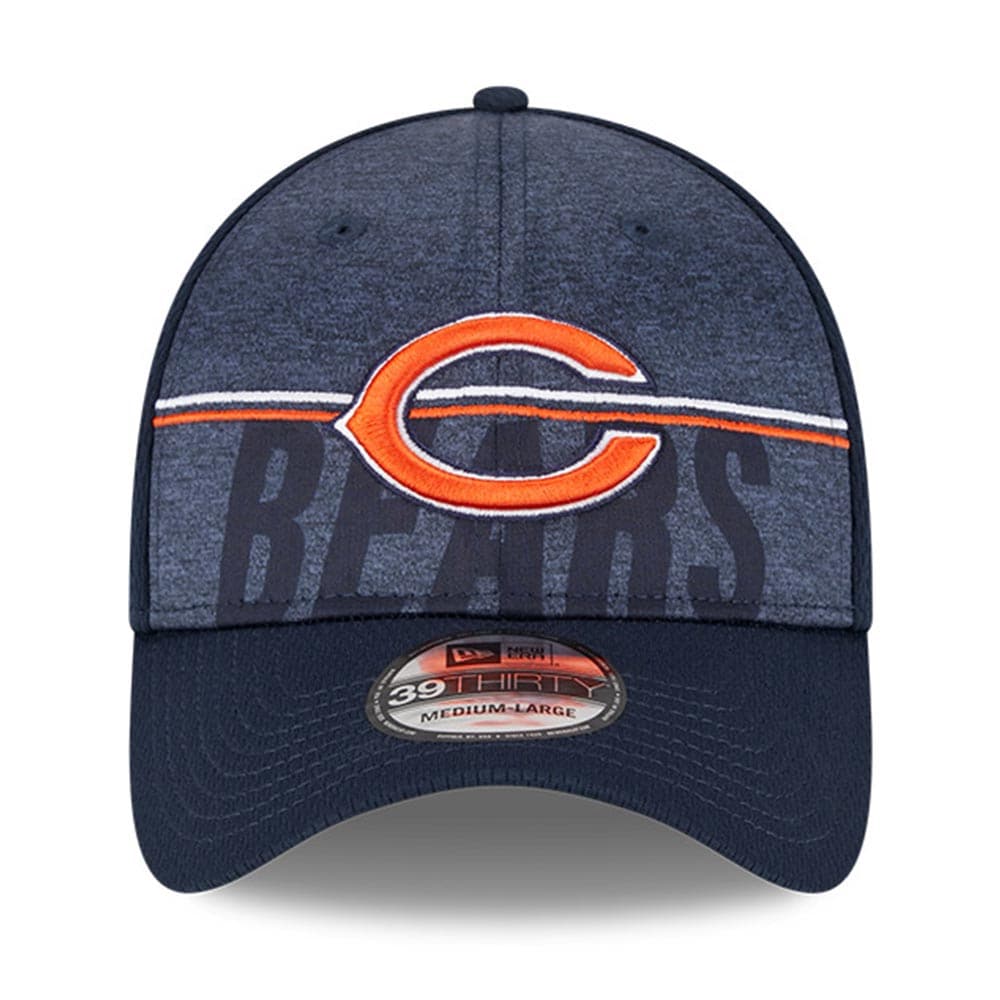 mens new era navy chicago bears 2023 nfl training camp primary logo 39thirty flex fit hat Collection | Bears Jerseys NFL Fan Gear