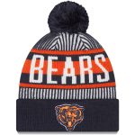 mens new era navy chicago bears striped cuffed knit hat with pom Collection | Bears Jerseys NFL Fan Gear