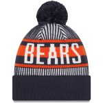 mens new era navy chicago bears striped cuffed knit hat with pom Collection | Bears Jerseys NFL Fan Gear