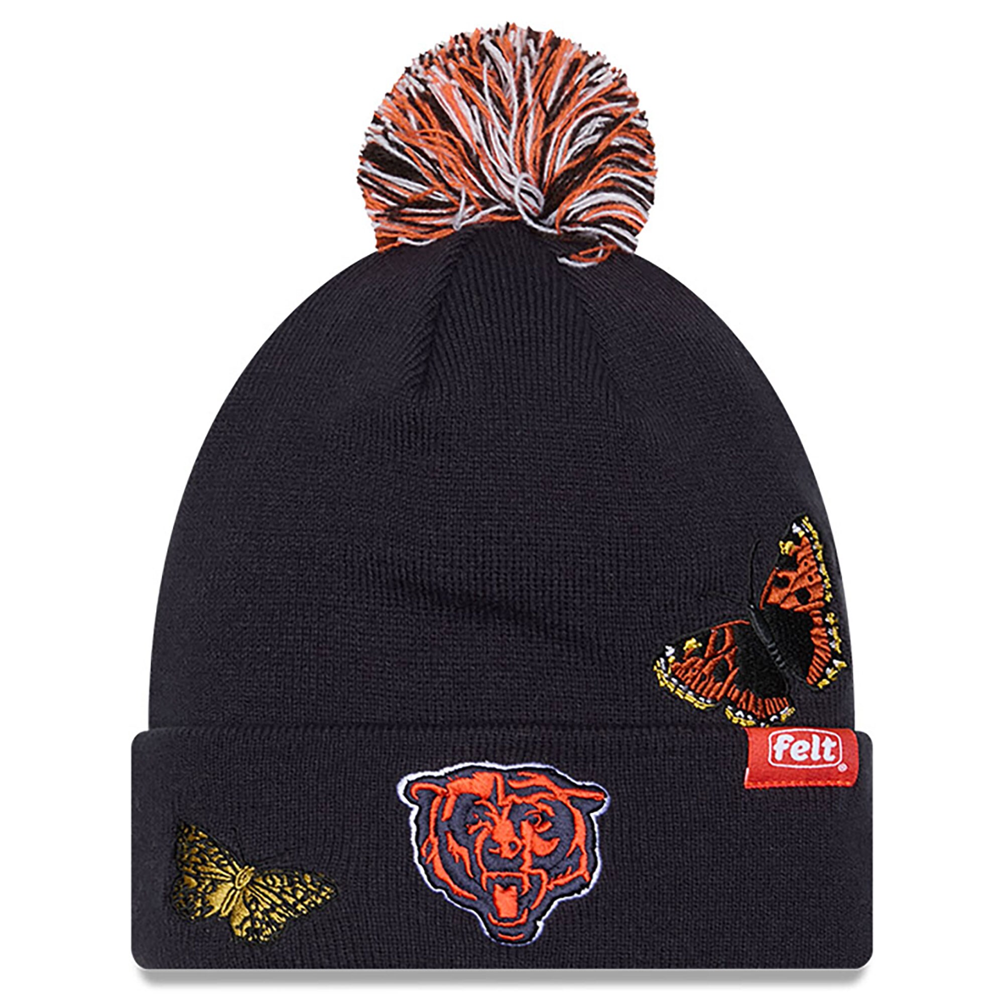 mens new era x felt navy chicago bears cuffed knit hat with pom Collection | Bears Jerseys NFL Fan Gear