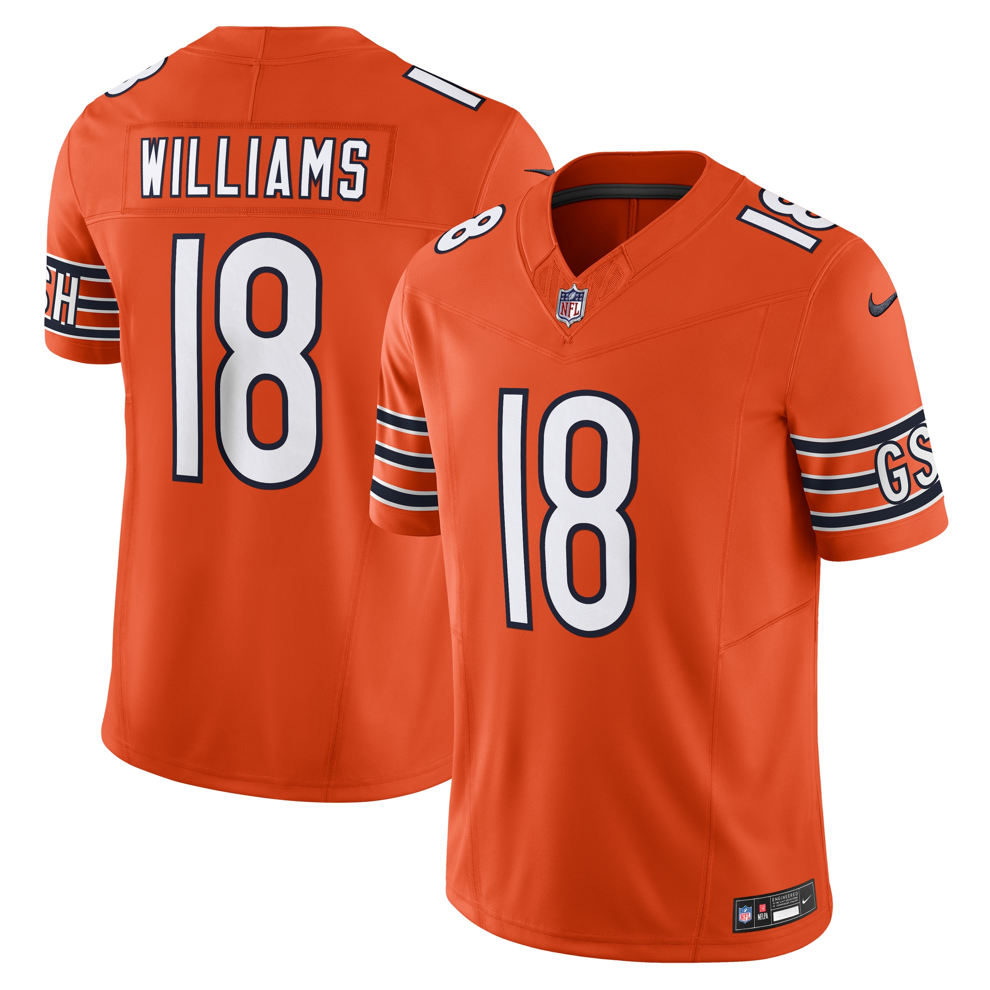 mens nike caleb williams orange chicago bears vapor f.u.s.e. limited jersey Collection | Bears Jerseys NFL Fan Gear
