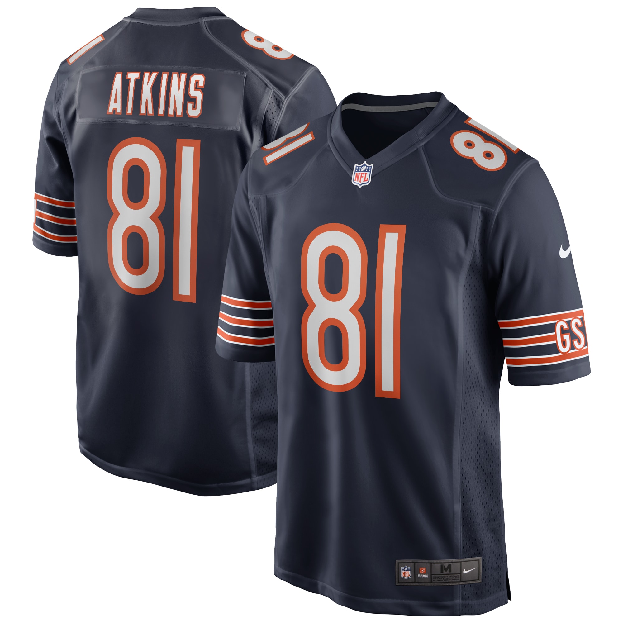 mens nike doug atkins navy chicago bears game retired player jersey Collection | Bears Jerseys NFL Fan Gear