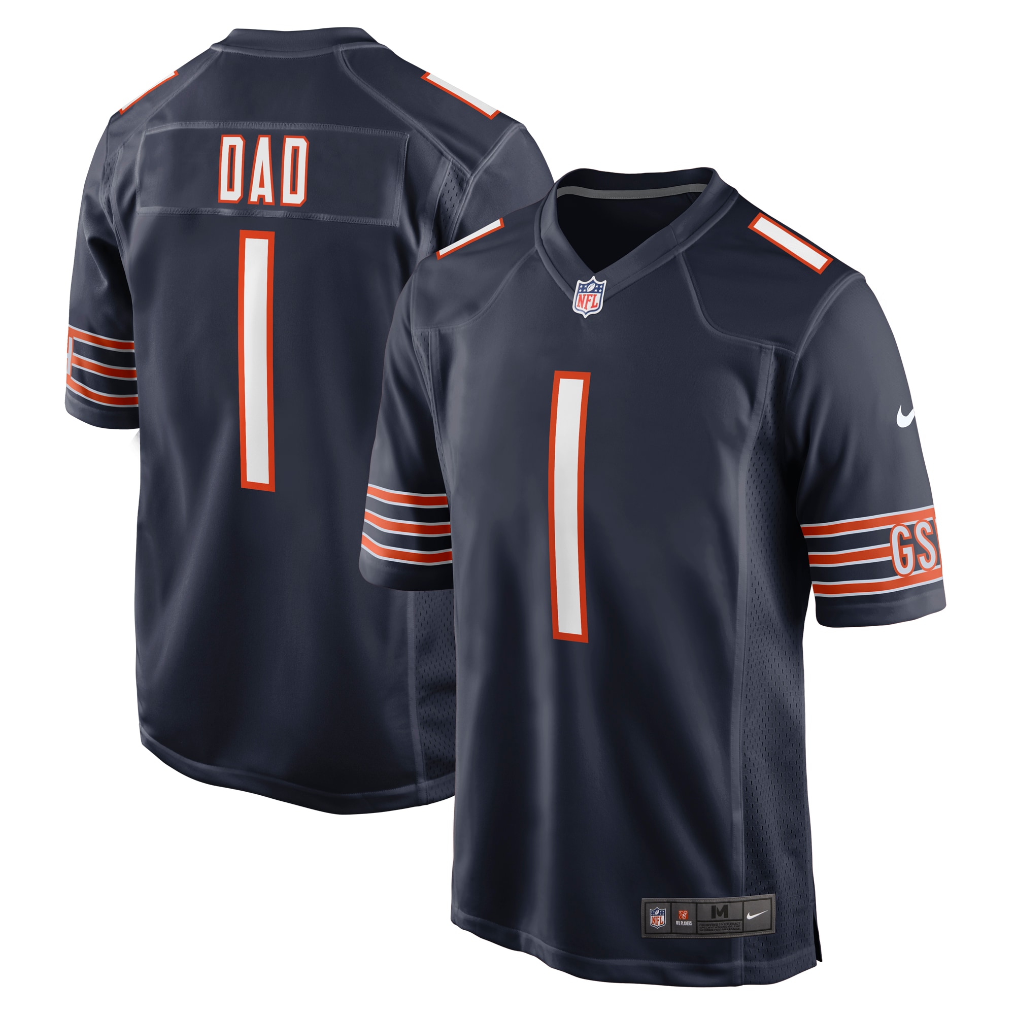 mens nike number 1 dad navy chicago bears game jersey Collection | Bears Jerseys NFL Fan Gear