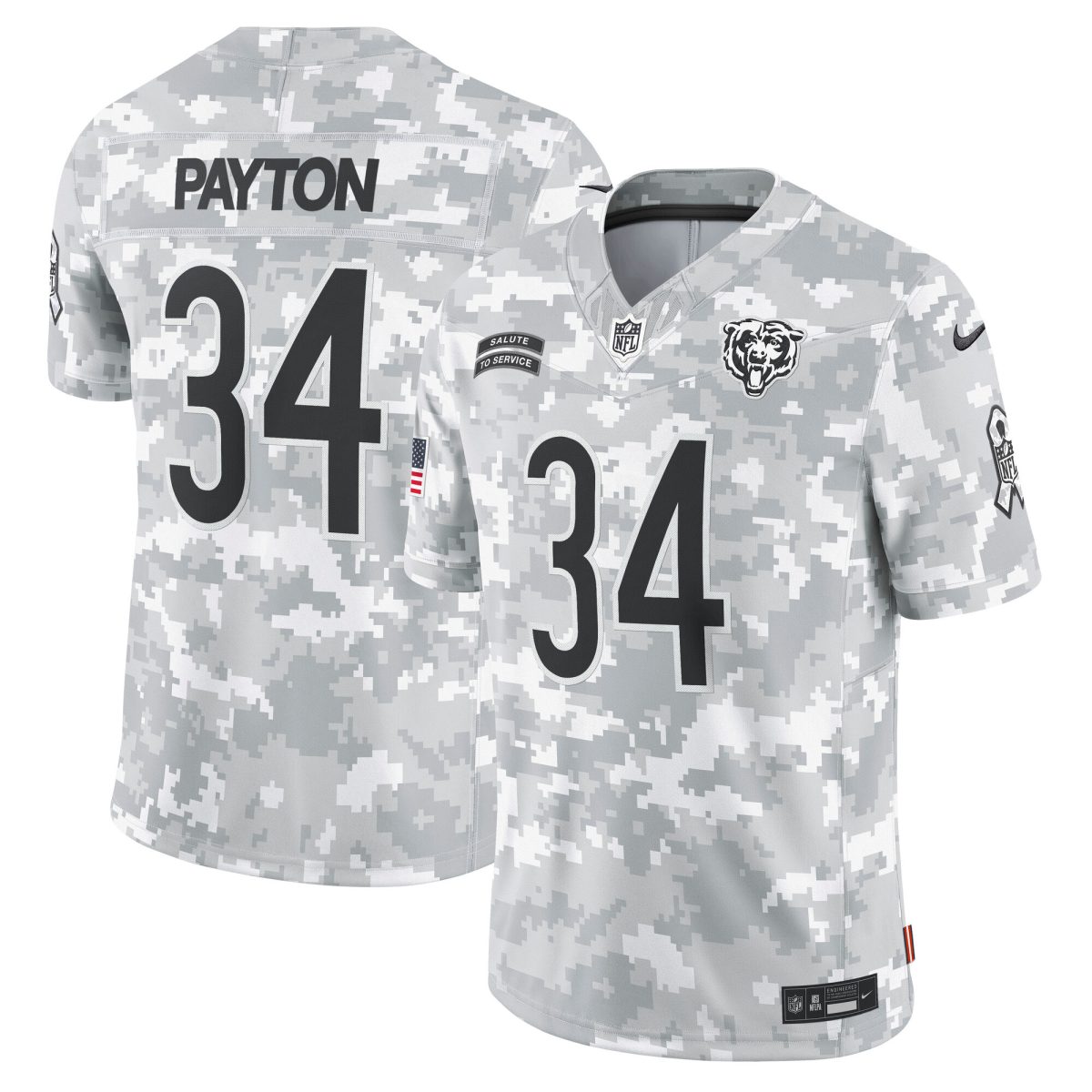 mens nike walter payton arctic camo chicago bears 2024 salute to service retired player limited jersey Collection | Bears Jerseys NFL Fan Gear