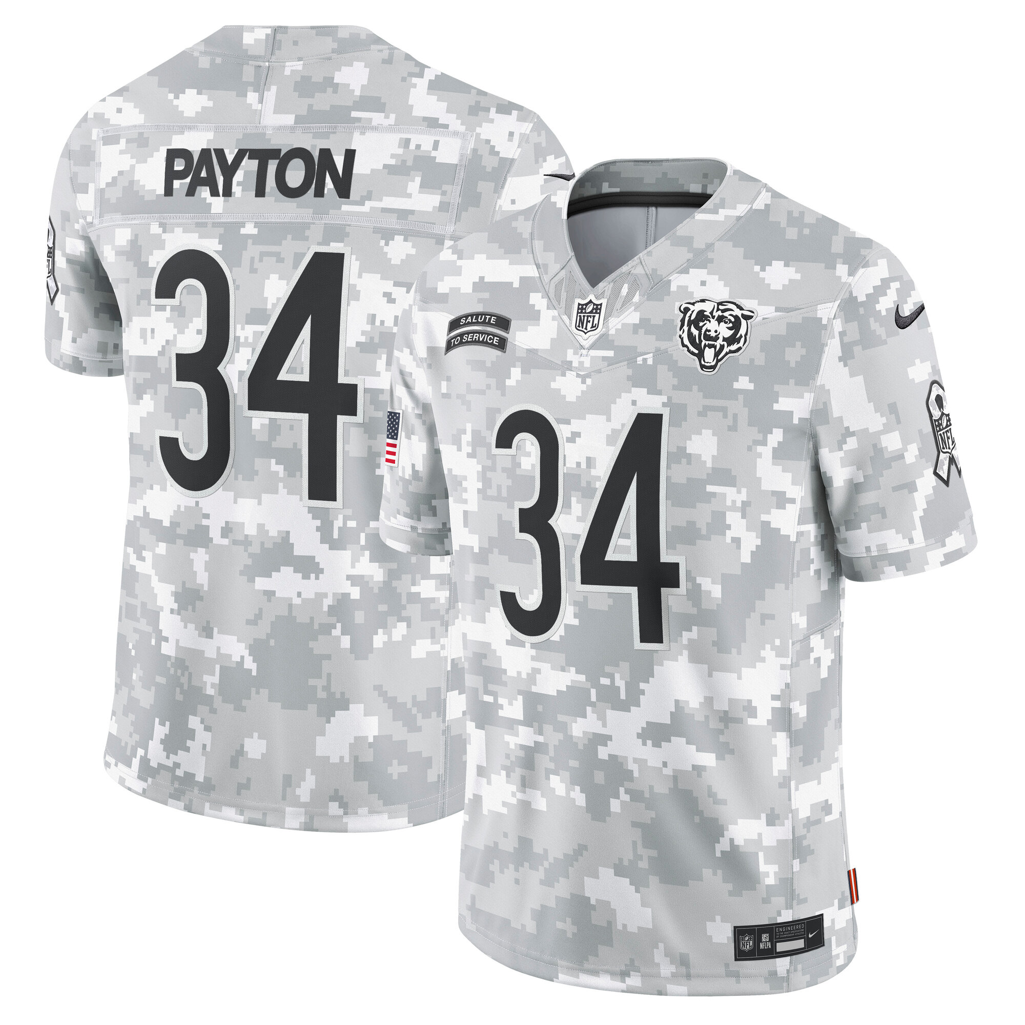 mens nike walter payton arctic camo chicago bears 2024 salute to service retired player limited jersey Collection | Bears Jerseys NFL Fan Gear