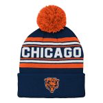 preschool navy chicago bears jacquard cuffed knit hat with pom Collection | Bears Jerseys NFL Fan Gear