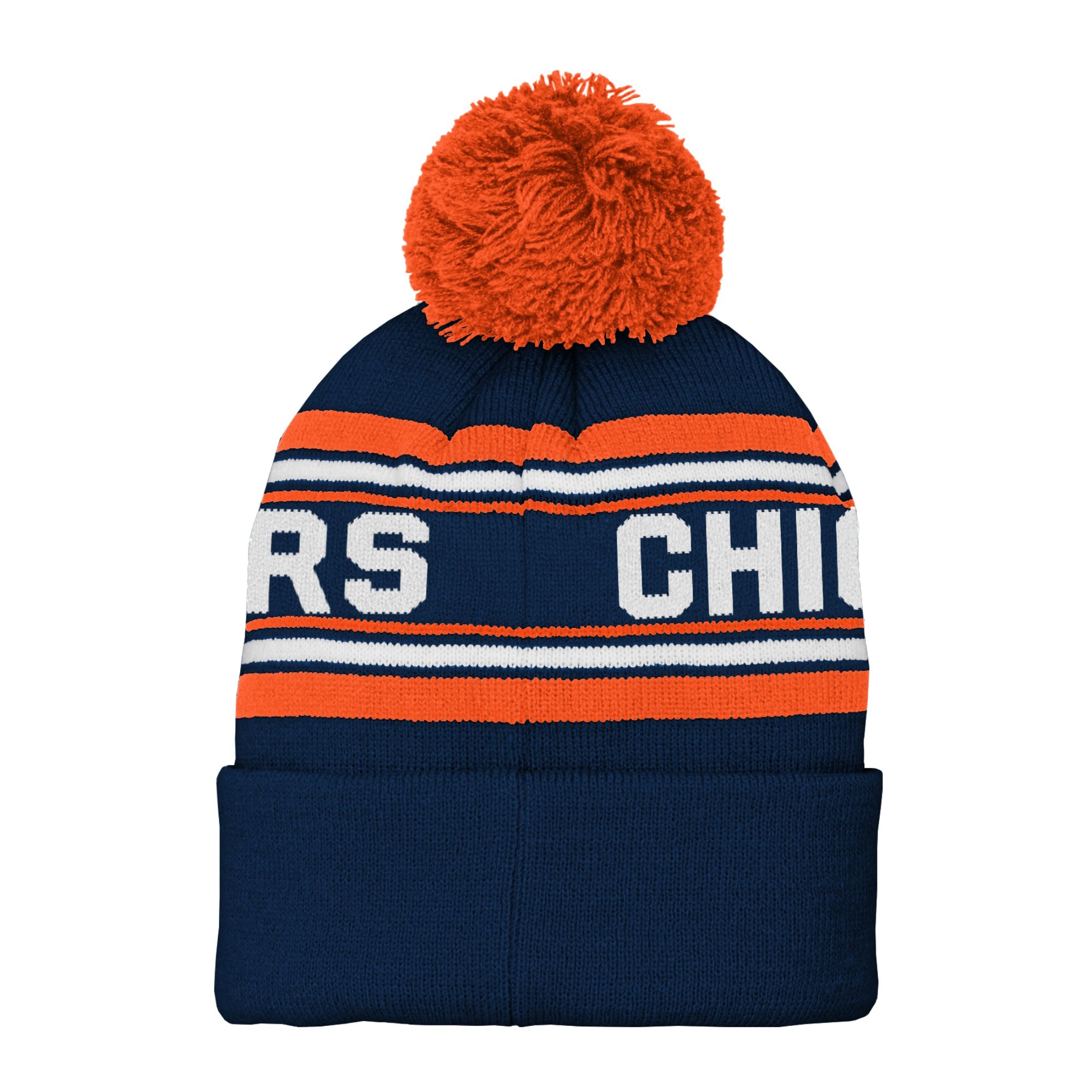 preschool navy chicago bears jacquard cuffed knit hat with pom Collection | Bears Jerseys NFL Fan Gear