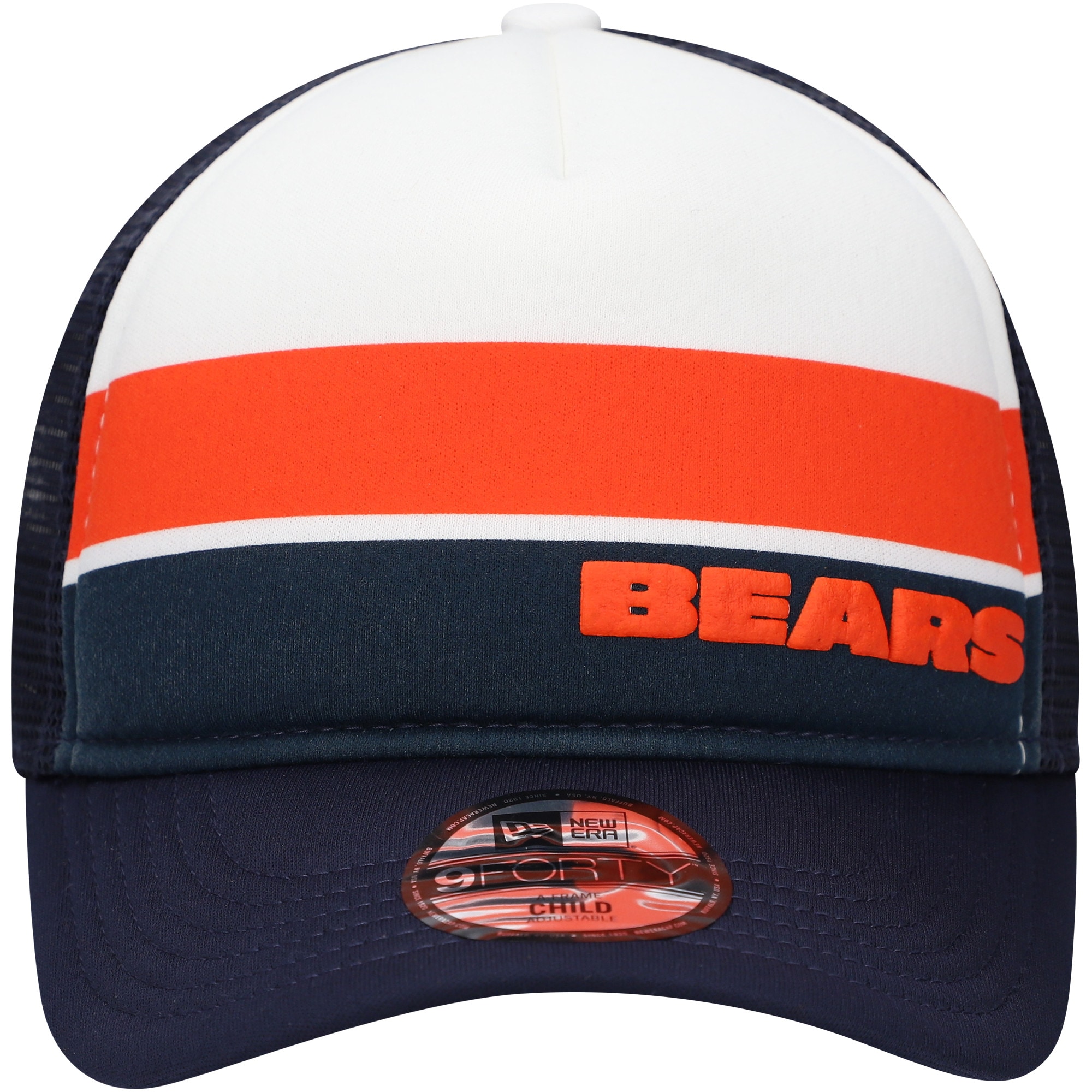 preschool new era navy chicago bears sport night color block 9forty a-frame trucker adjustable hat Collection | Bears Jerseys NFL Fan Gear