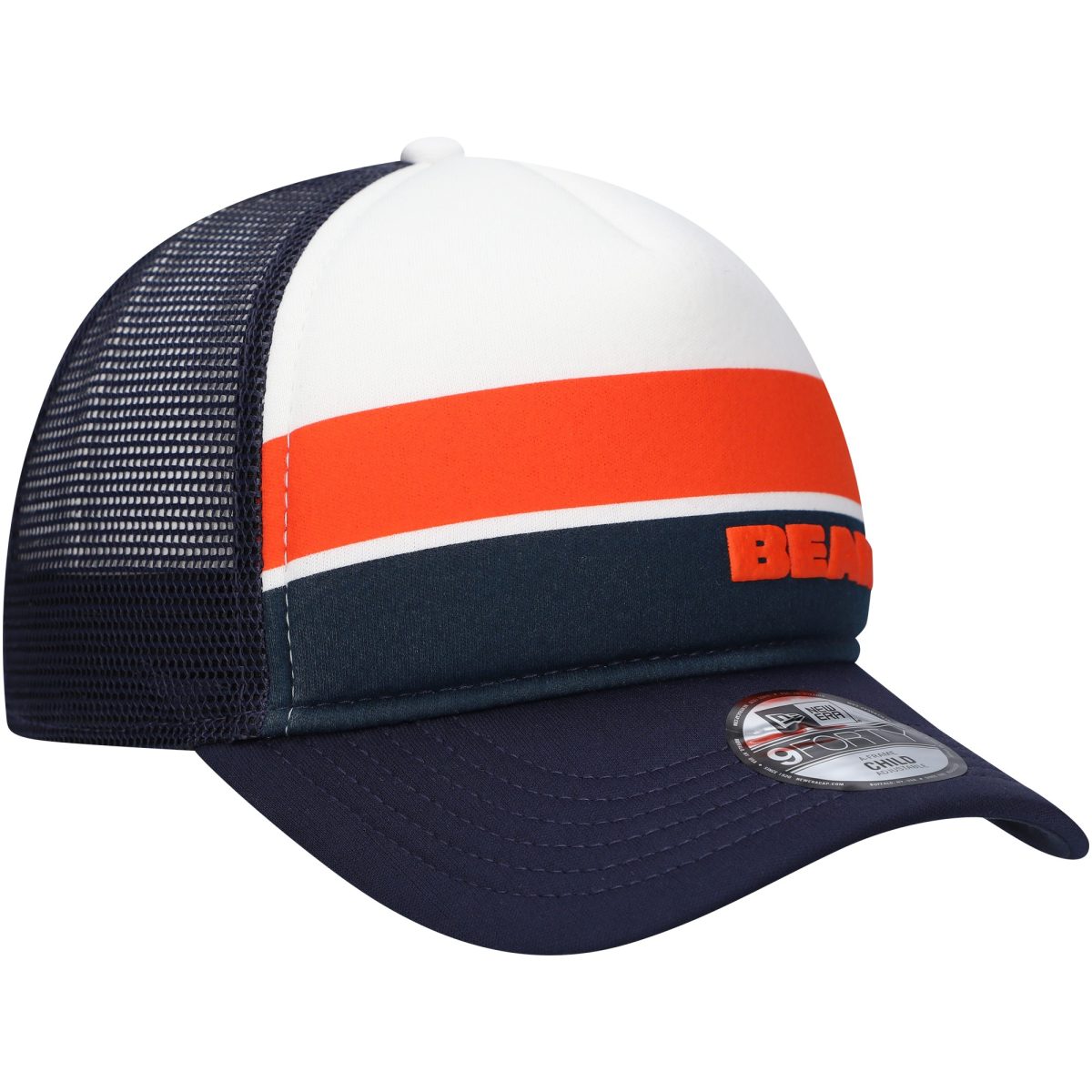 preschool new era navy chicago bears sport night color block 9forty a-frame trucker adjustable hat Collection | Bears Jerseys NFL Fan Gear