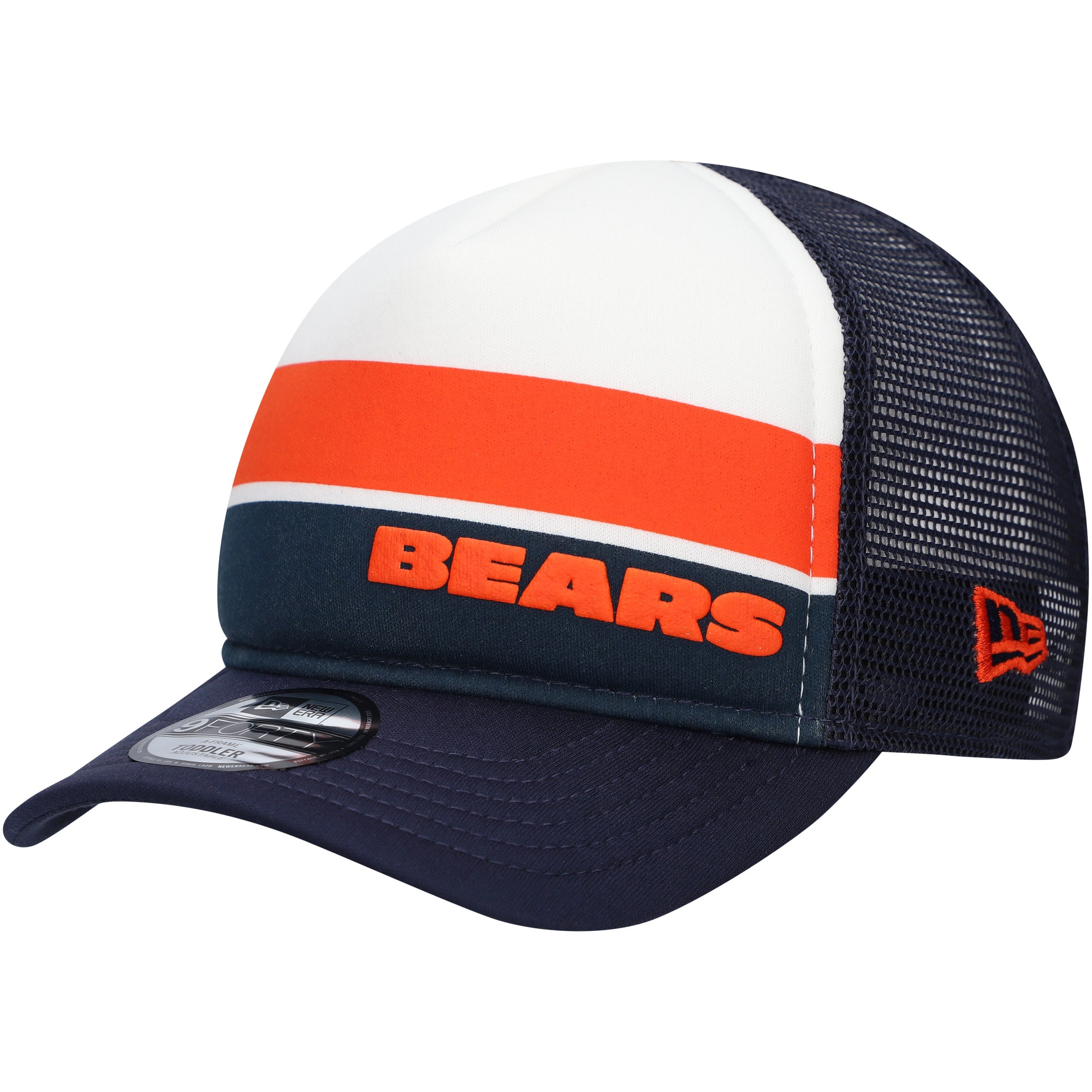 toddler new era navy chicago bears sport night color block 9forty a-frame trucker adjustable hat Collection | Bears Jerseys NFL Fan Gear