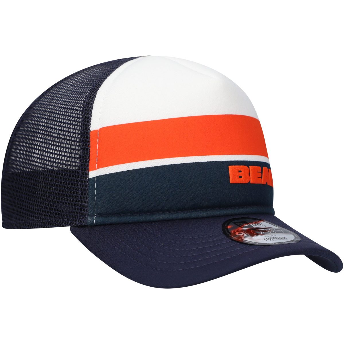toddler new era navy chicago bears sport night color block 9forty a-frame trucker adjustable hat Collection | Bears Jerseys NFL Fan Gear