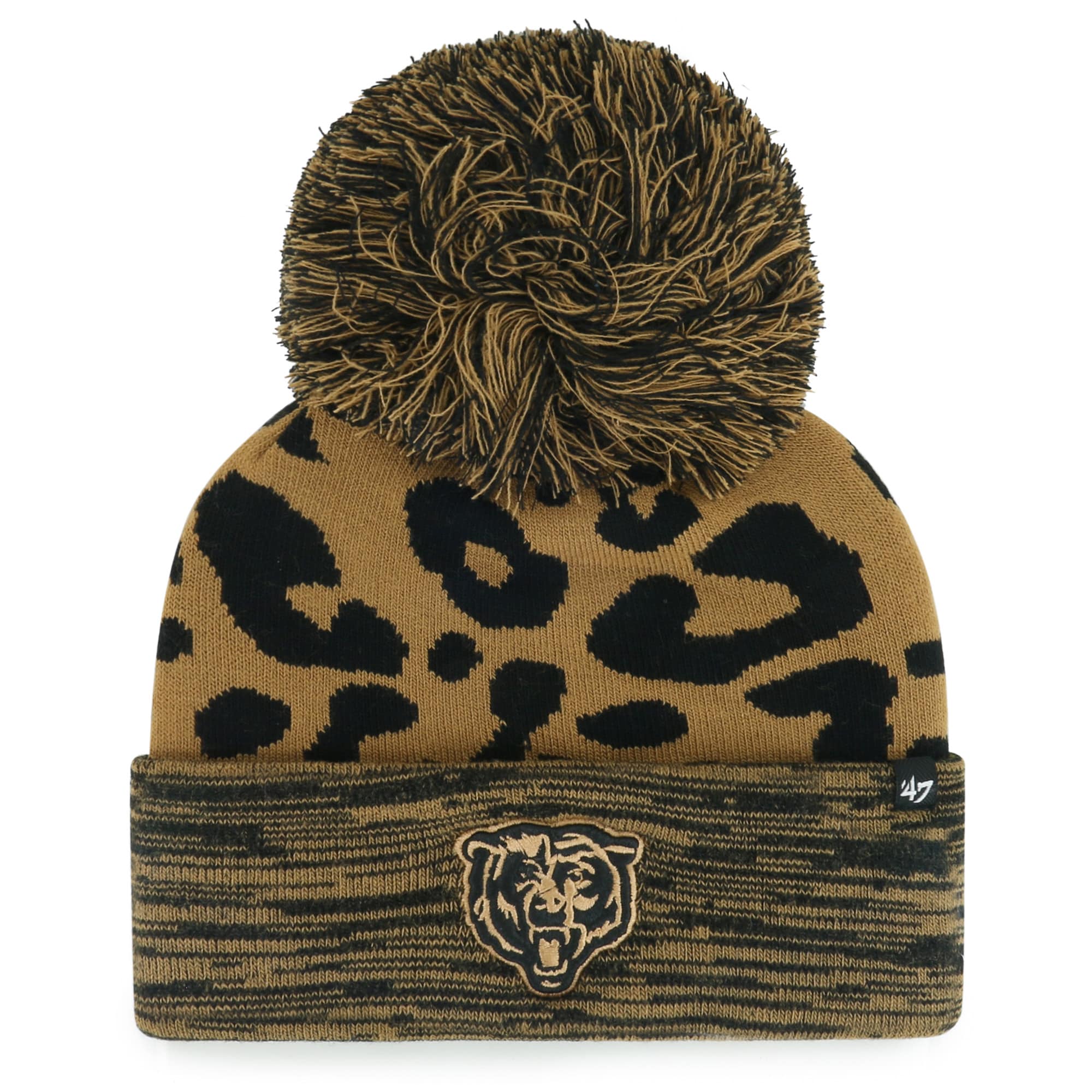 womens 47 brown chicago bears rosette cuffed knit hat with pom Collection | Bears Jerseys NFL Fan Gear