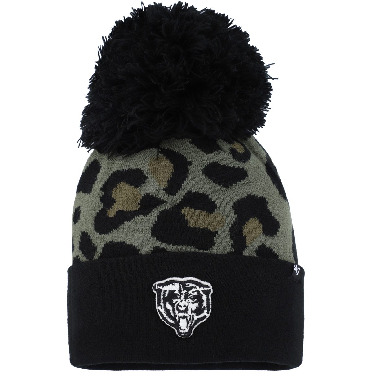 womens 47 greenblack chicago bears bagheera cuffed knit hat with pom Collection | Bears Jerseys NFL Fan Gear