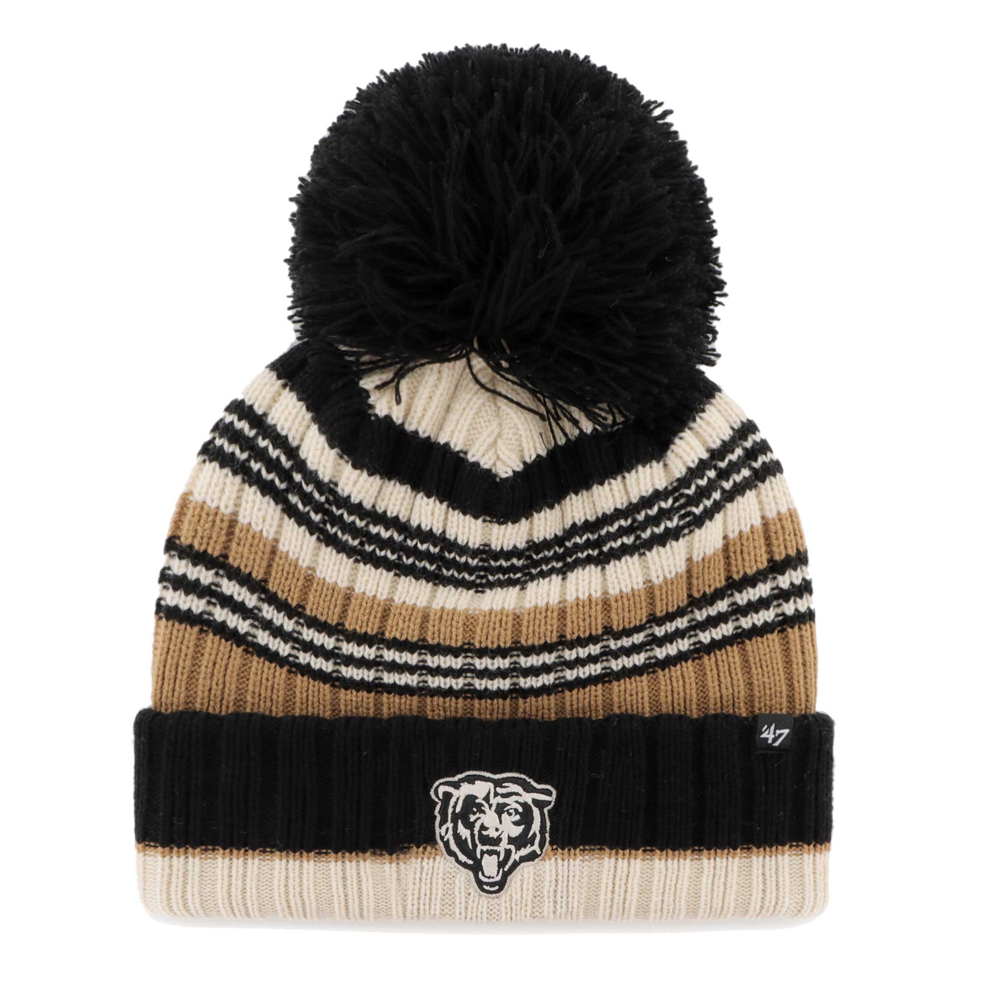womens 47 natural chicago bears barista cuffed knit hat with pom Collection | Bears Jerseys NFL Fan Gear