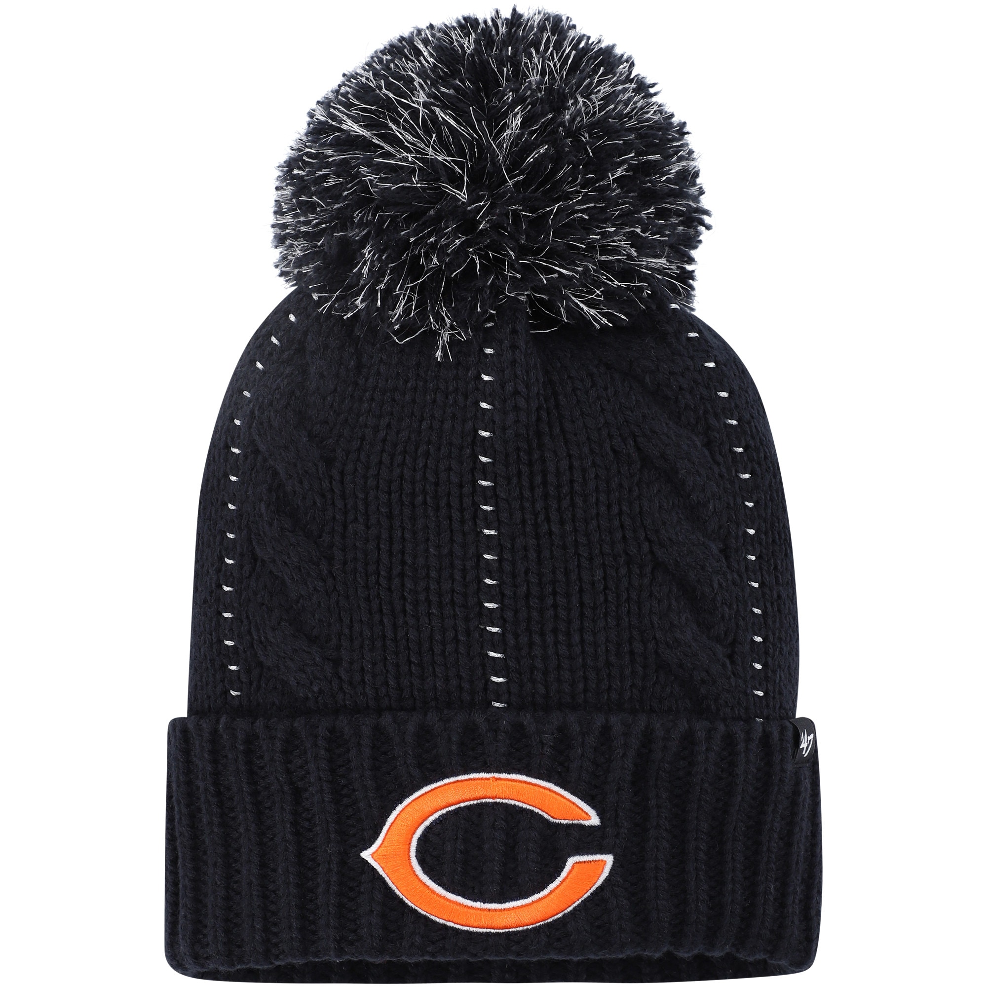 womens 47 navy chicago bears bauble cuffed knit hat with pom Collection | Bears Jerseys NFL Fan Gear