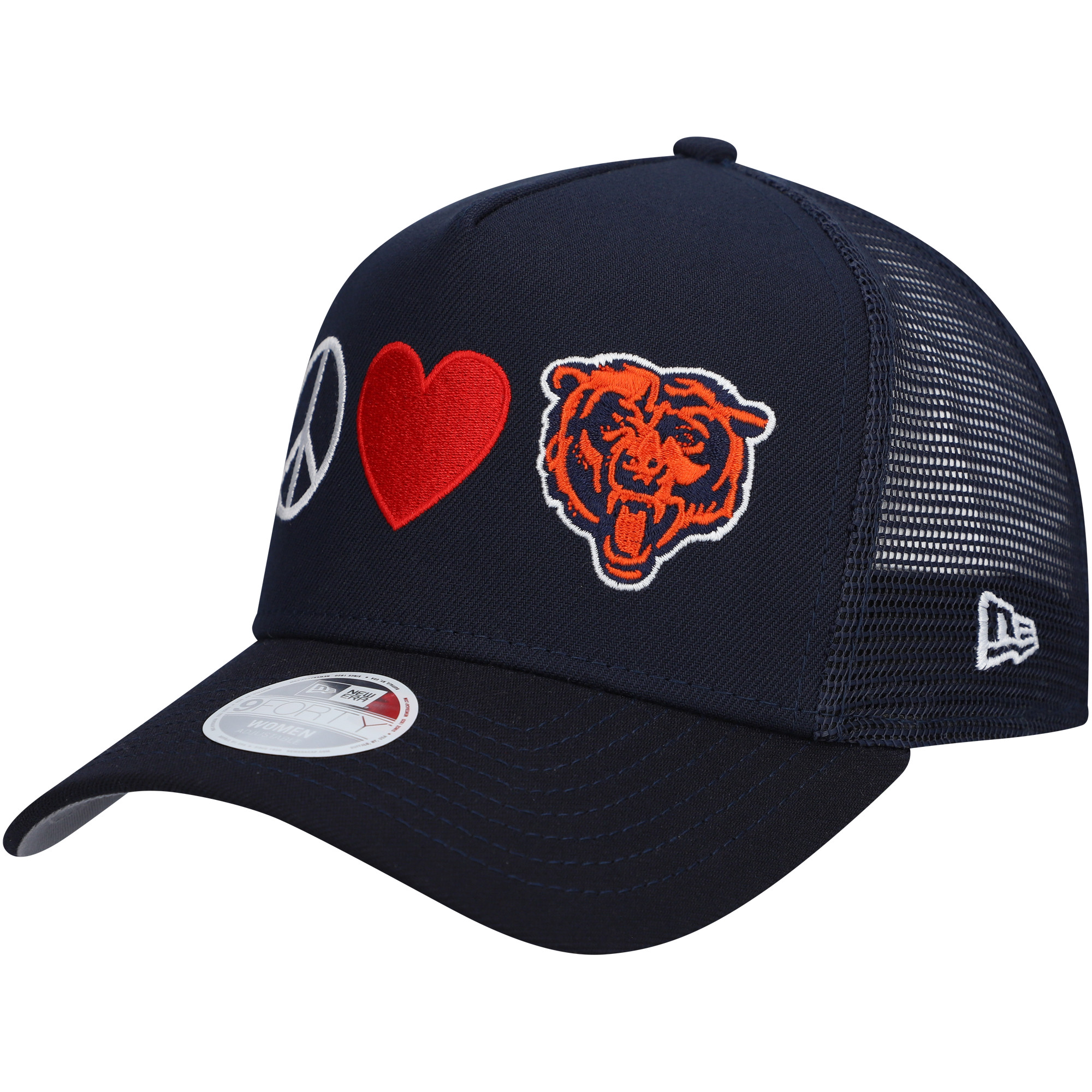 womens new era navy chicago bears peace amp love trucker 9forty adjustable hat Collection | Bears Jerseys NFL Fan Gear