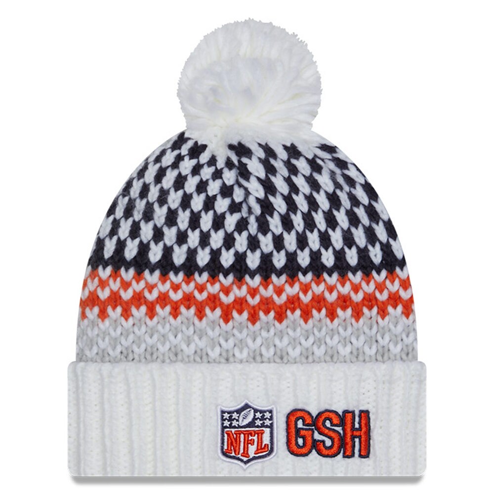 womens new era white chicago bears 2023 sideline cuffed knit hat with pom Collection | Bears Jerseys NFL Fan Gear