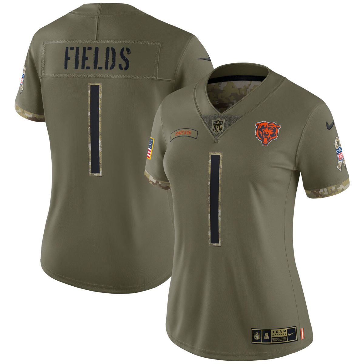 womens nike justin fields olive chicago bears salute to service limited jersey Collection | Bears Jerseys NFL Fan Gear