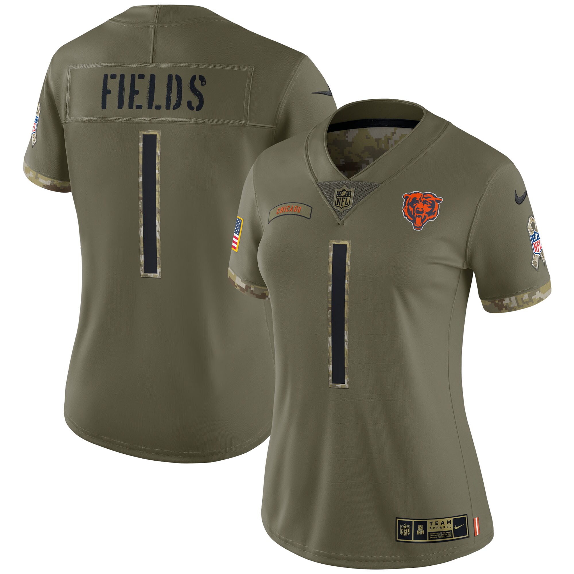 womens nike justin fields olive chicago bears salute to service limited jersey Collection | Bears Jerseys NFL Fan Gear