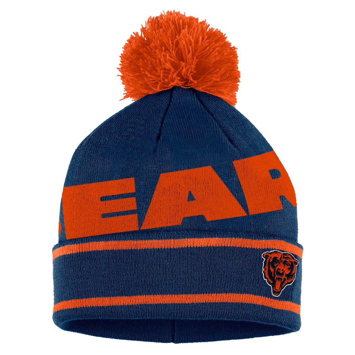 womens wear by erin andrews navy chicago bears double jacquard cuffed knit hat with pom and gloves set Collection | Bears Jerseys NFL Fan Gear