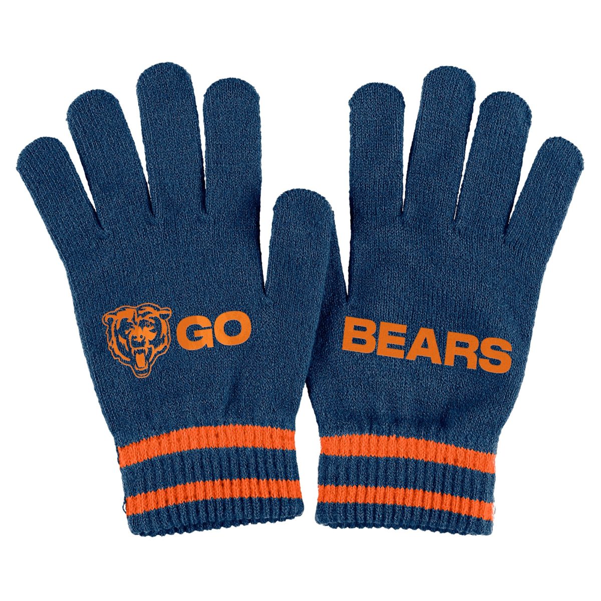 womens wear by erin andrews navy chicago bears double jacquard cuffed knit hat with pom and gloves set Collection | Bears Jerseys NFL Fan Gear