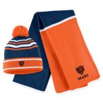 womens wear by erin andrews orange chicago bears colorblock cuffed knit hat with pom and scarf set Collection | Bears Jerseys NFL Fan Gear