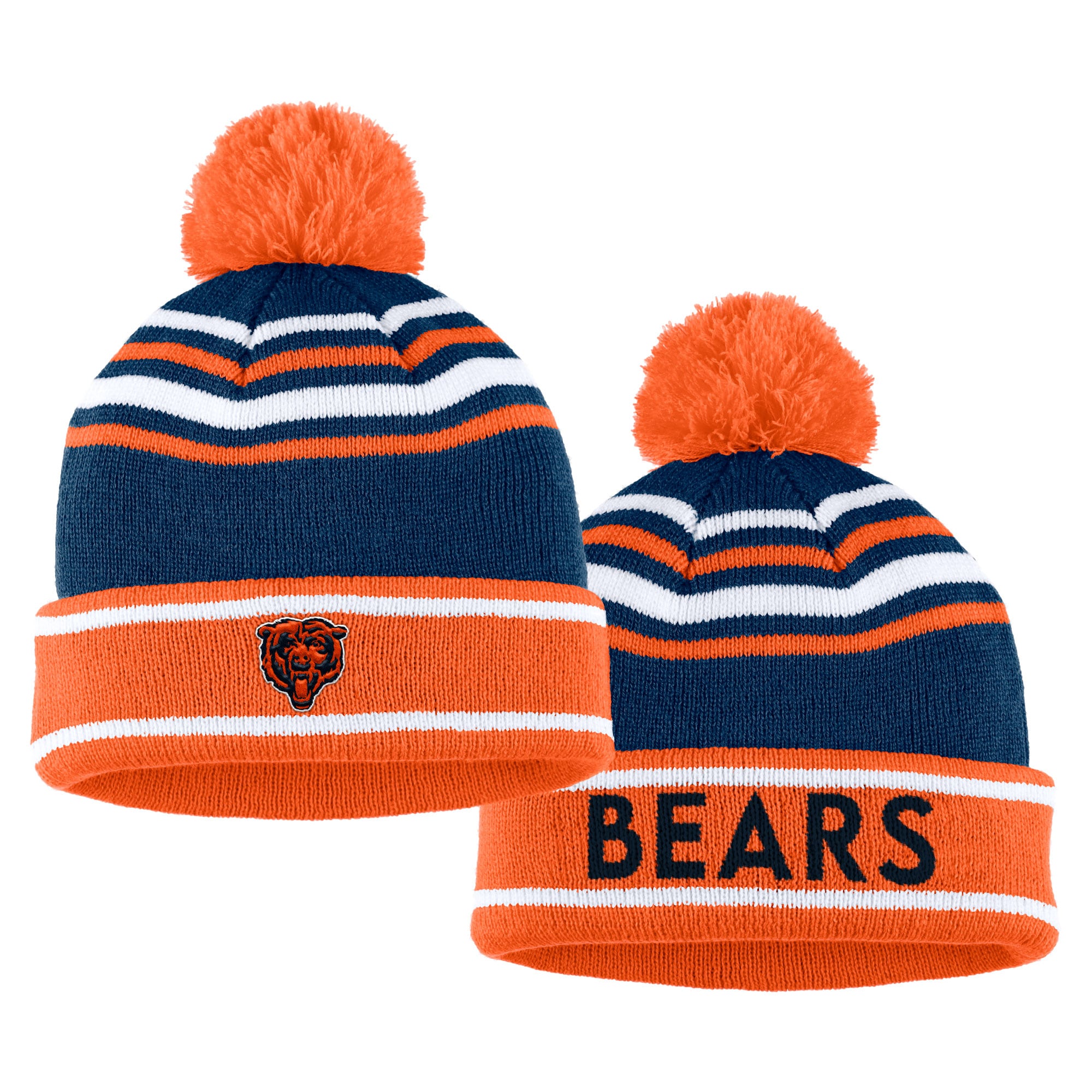 womens wear by erin andrews orange chicago bears colorblock cuffed knit hat with pom and scarf set Collection | Bears Jerseys NFL Fan Gear